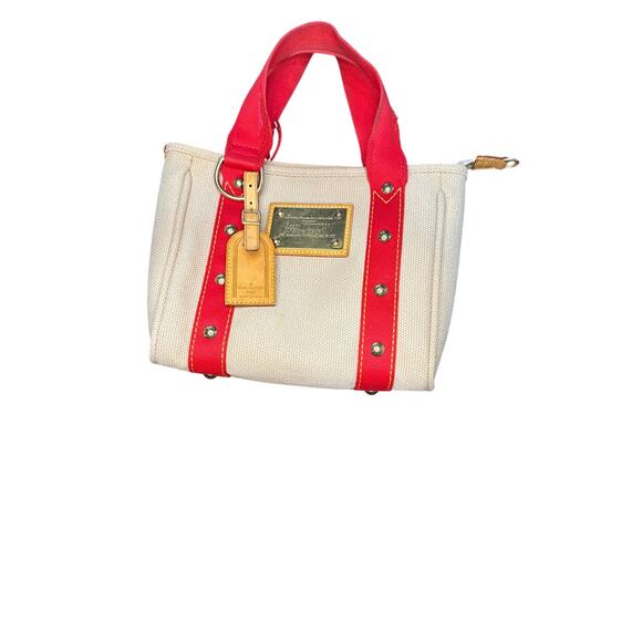Louis Vuitton Antigua Cabas PM Canvas Small Bag Ivory and Orange - Picture 1 of 14